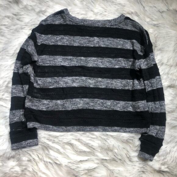 Splendid Striped Emo Goth Sweater Gray and Black Long Sleeve - Picture 5 of 6